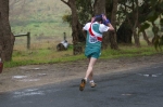 Putting on the traditional Japanese Ekiden sash