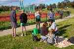 Enjoying refreshments at the finish