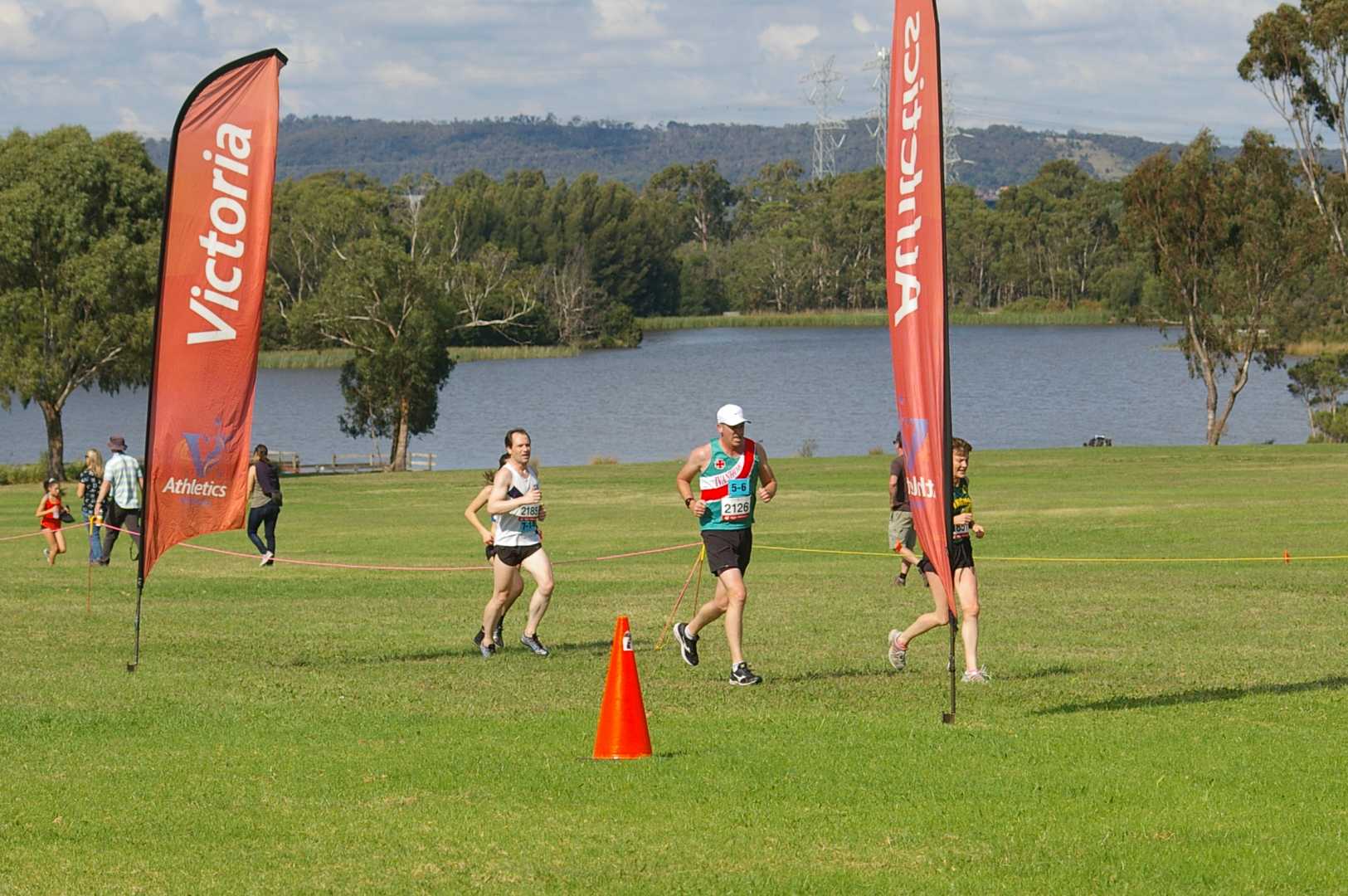 Travis completing his first lap