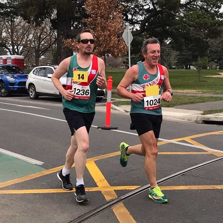 Chris and John running