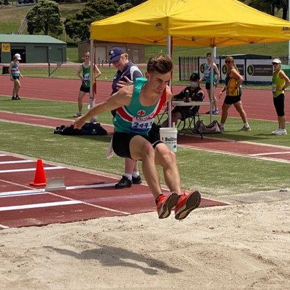 Jack Harper doing a Long Jump